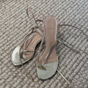 Stuart Weitzman Metallic Snakeskin Sandals